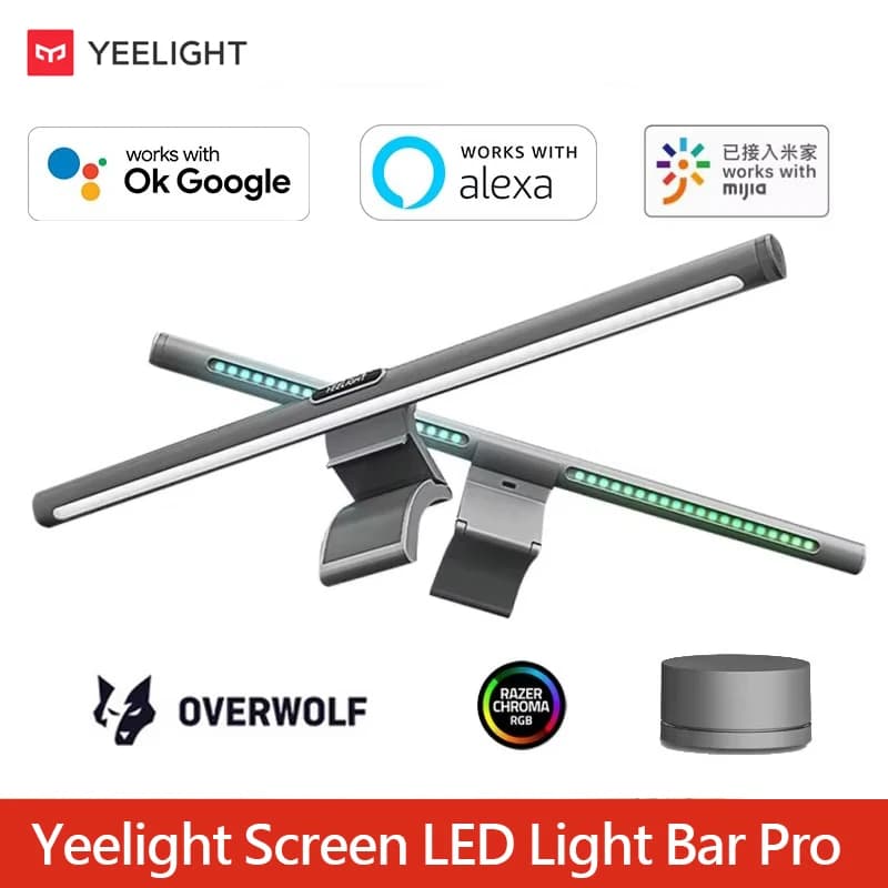 إضاءة YEELIGHT Screen Bar Pro الذكية للكمبيوتر الشخصي مع حماية العين وإضاءة RGB متوافقة مع Mi Home وGoogle Alexa للتحكم عبر التطبيق