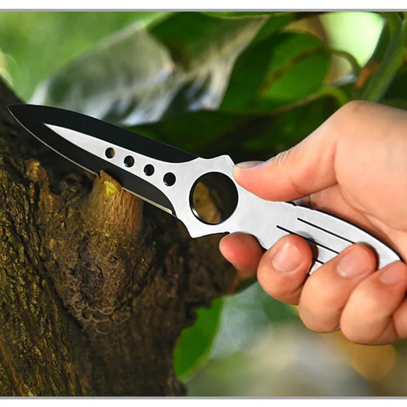 Tactical Training Fixed Blade Knife, Survival Diving Leg Knife with Sheath, Outdoor Camping Hunting Tool for Wilderness - 4