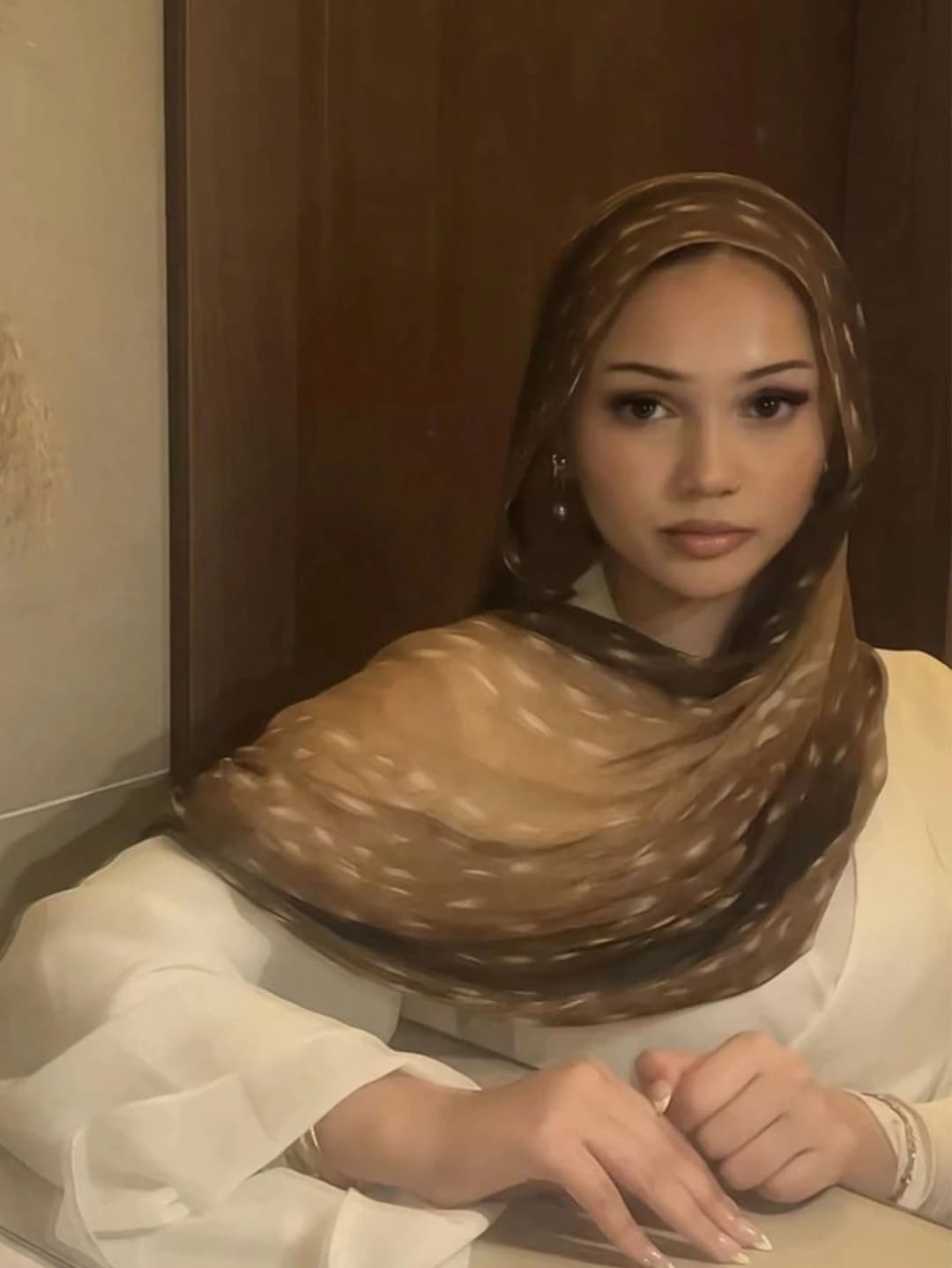 Bohemian Style Watercolor Deer Print Hijab Women Soft Islam Ramadan Muslim Hijabs Foulard Shawl Wrap Scarf Headscarf Scarves - 5