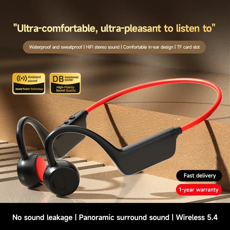 سماعات رأس بنظام توصيل عظمي لاسلكية للسباحة والرياضة، مقاومة للماء بمعيار IPX8، بلوتوث 5.4 مع ميكروفون، مناسبة للتمارين واللياقة البدنية 2026 جديدة - 5