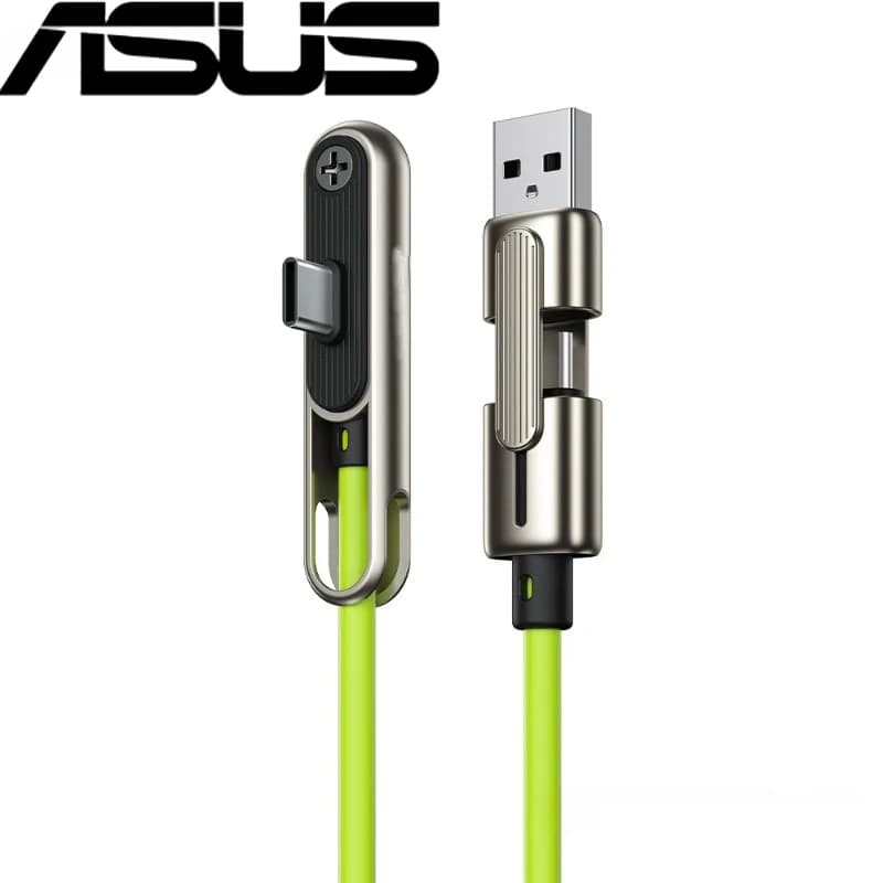 كابل شحن سريع محمول 2 في 1 من ASUS بقوة 240 واط مع حامل قابل للطي للهاتف والجهاز اللوحي USB A/C إلى TypeC مع دعامة قابلة للطي - 5