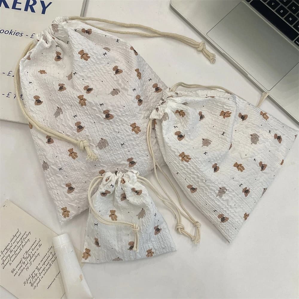 Cute Cartoon Women Makeup Bag Pouch Kawaii Portable Toiletries Cosmetics Storage Organizer Travel Cosmetic Bag Drawstring Case - 2
