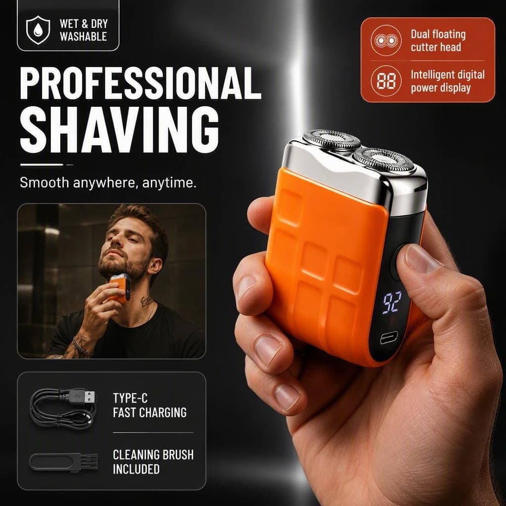 New Multifunctional Intelligent Digital Electric Shaver, Mini Portable Shaver, Men's Automatic Shaver