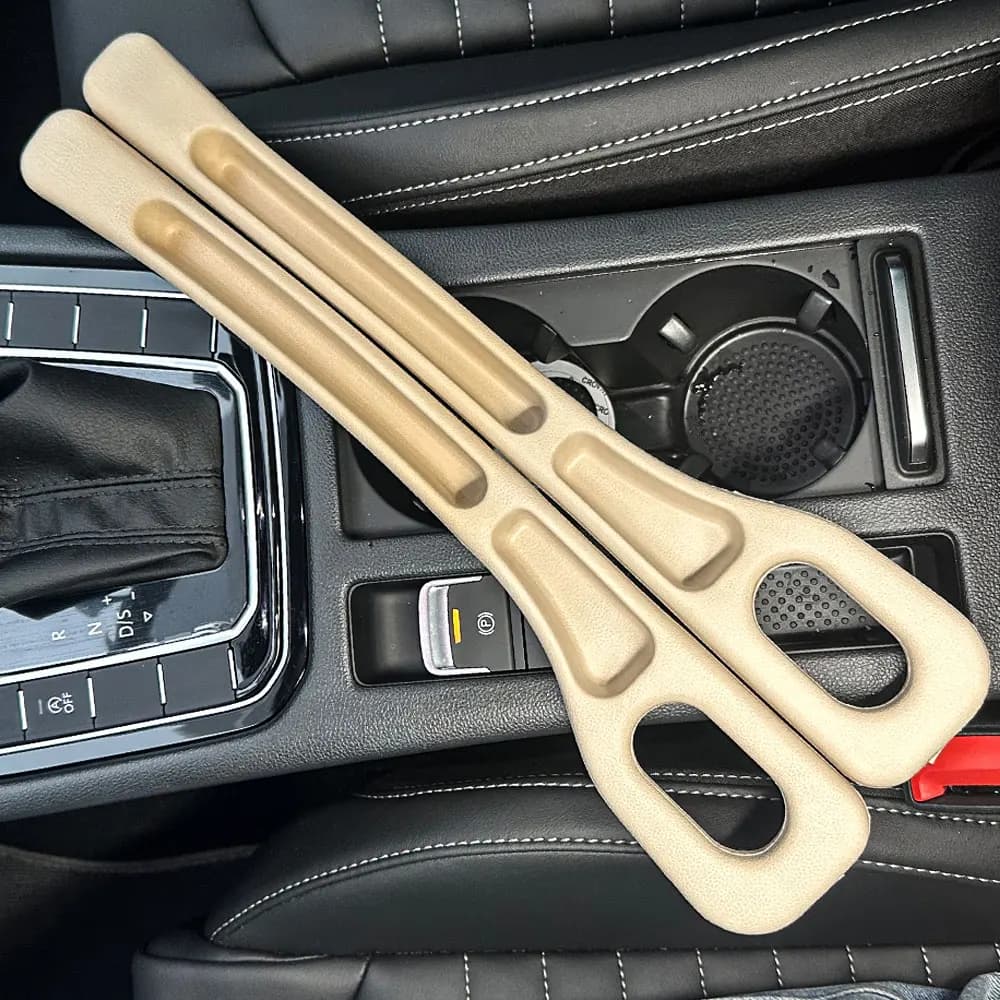2pc Car Seat Gap Filler Organizer Pu Waterproof Car Seat Gap Plug Strip with 2 Grooves Seat Gap Storage Auto Interior Accessorie - 2