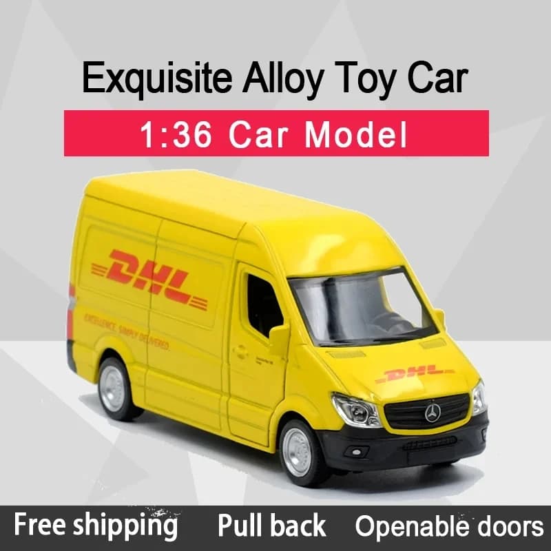 1:36 RMZ CITY  Sprinter (DHL) Alloy Diecast Car Model Toy With Pull Back For Children Gifts Toy Collection Gift for Birhday - 2
