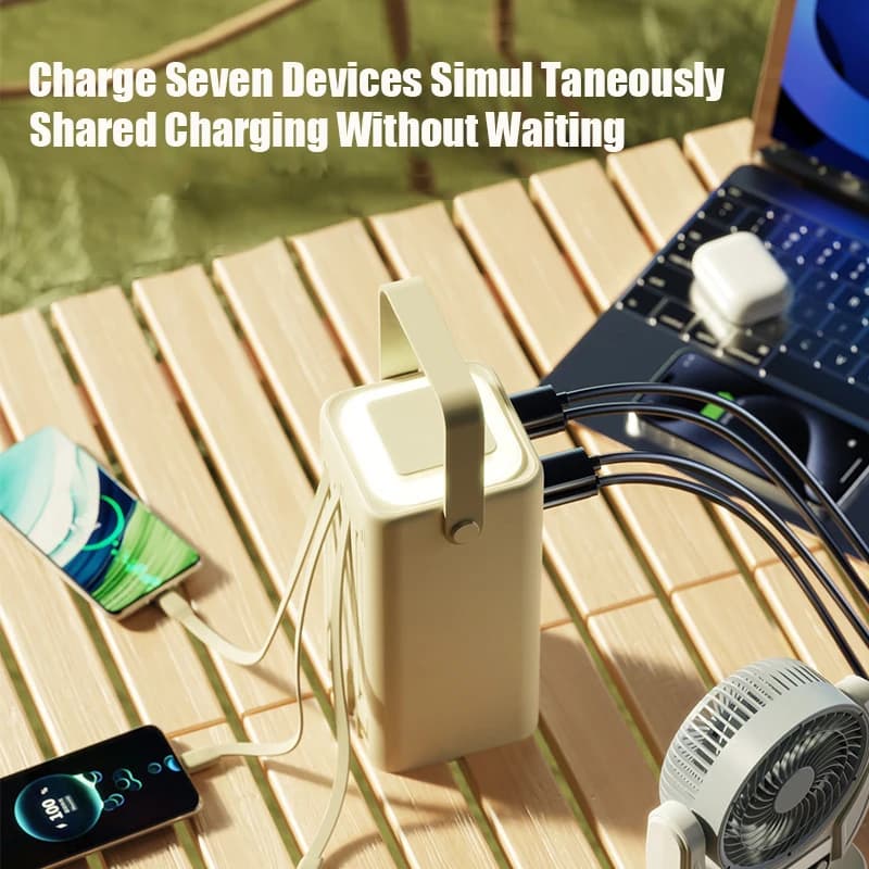 80000mAh Large Capacity Portable Outdoor Emergency Power Supply Built-in Cable And Camping Light Suitable For IPhone And Samsung - 6