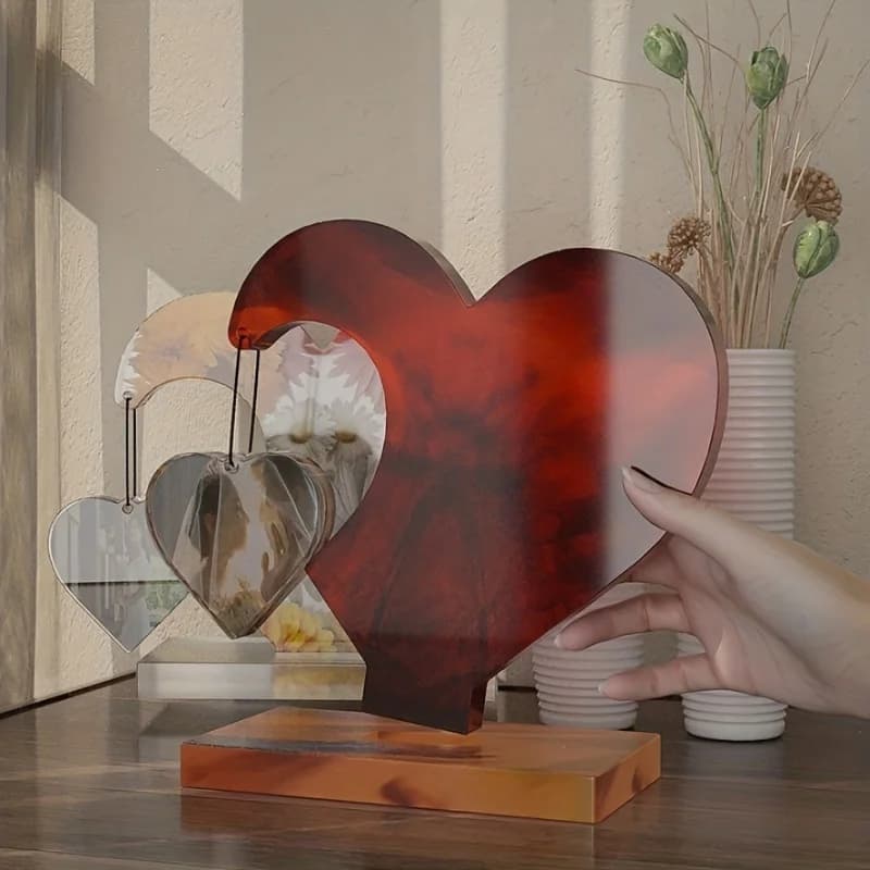 1 set of DIY heart-shaped photo display resin silicone casting mold, suitable for home wedding decorations and graduation souven - 5