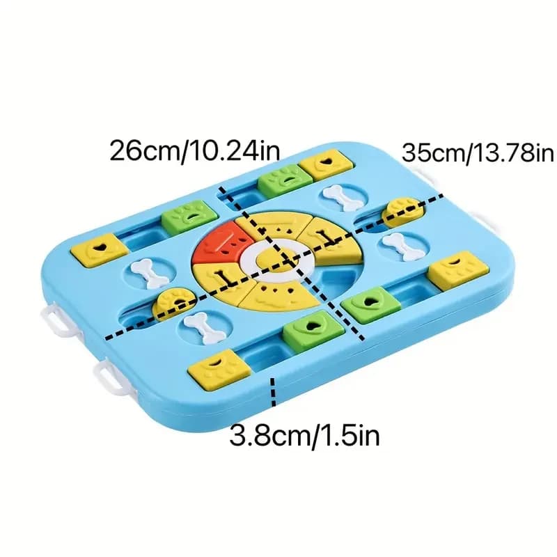 ألعاب وعاء طعام بطيء للحيوانات الأليفة كلاب وقطط صندوق طعام متعدد الوظائف وعاء تغذية ألغاز للحيوانات الأليفة مناسب للحيوانات الصغيرة والمتوسطة - 2