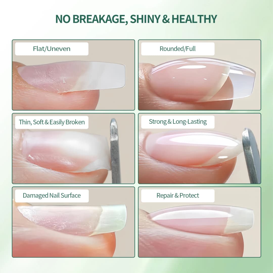 Nailpop Builder Nail Gel 4 Colors Base Coat Strengthener Thickening Extension Rhinestone Glue Gel Polish Brush in Bottle 15ml - 4