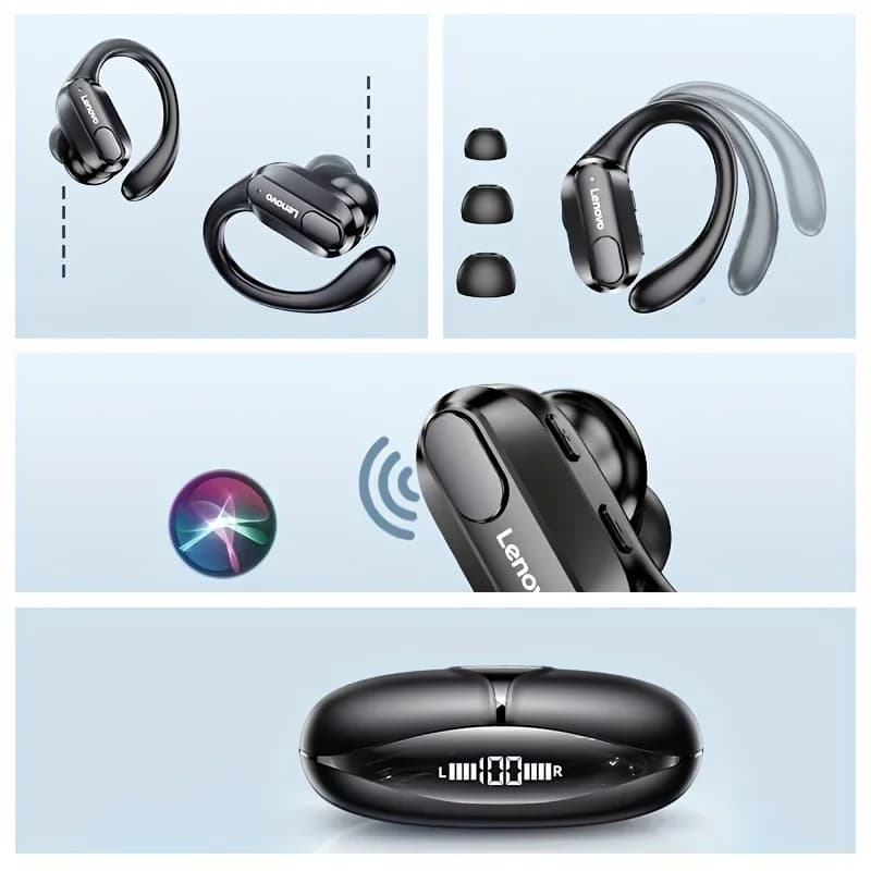 Lenovo XT80 Wireless Headphones Bluetooth 5.3 Earphones True with Mic Button Control Noise Reduction Earhooks Waterproof Headset - 5