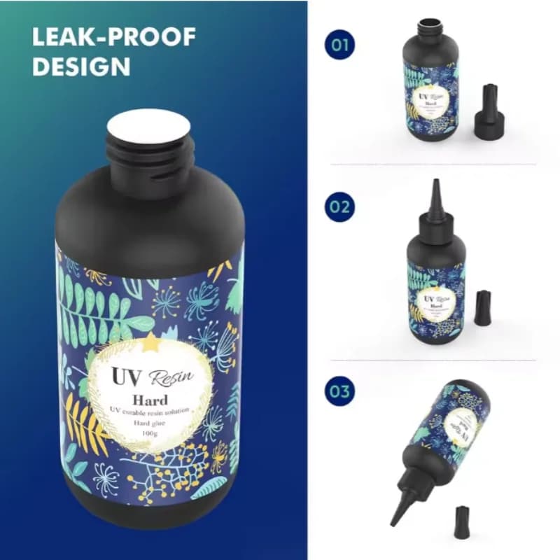 UV Resin - 100g Crystal Clear Hard Type UV Glue Ultraviolet Curing Epoxy Resin for DIY Jewelry Making, Craft Decoration - 2