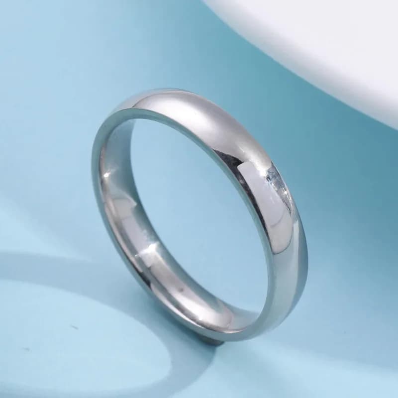 Classic 4mm Curved Stainless Steel Couple Ring Charm Men Women Titanium Steel Rings Best Party Gift Jewelry - 5