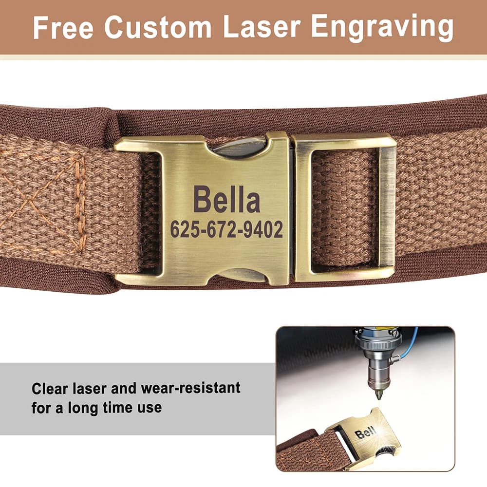 Personalized Nylon Dog Collar Adjustable Dog Collars Customized Pet ID Collar for Small Medium Large Dogs Free Engraving - 4