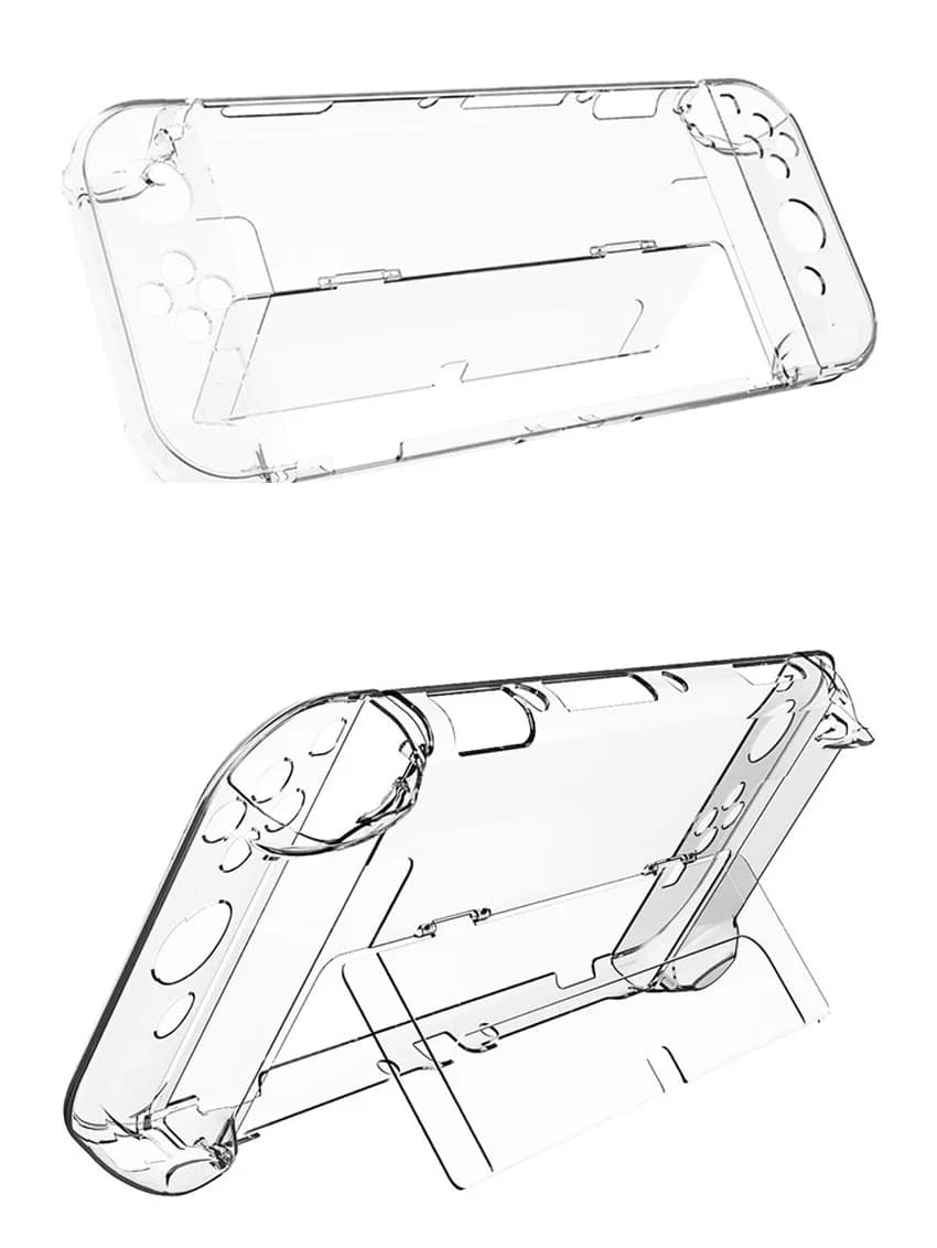 DATA FROG Crystal Protective Case Cover For Switch OLED Console Clear Hard Shell Anti-Scratch Game Console Accessories - 5