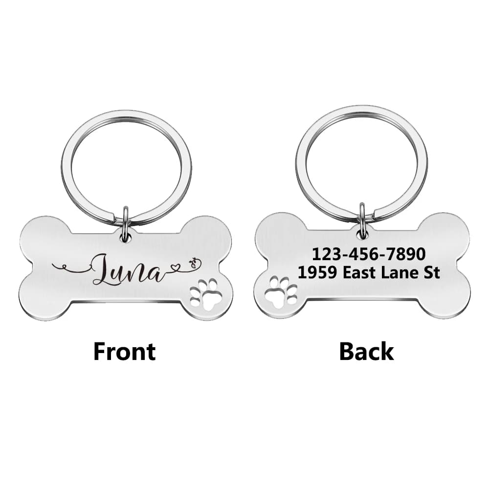 1pc Creative Custom Text The name of the love wavy line Personalized Dog Tags Customized Dog Collar With Name For Dog Tag Name - 6