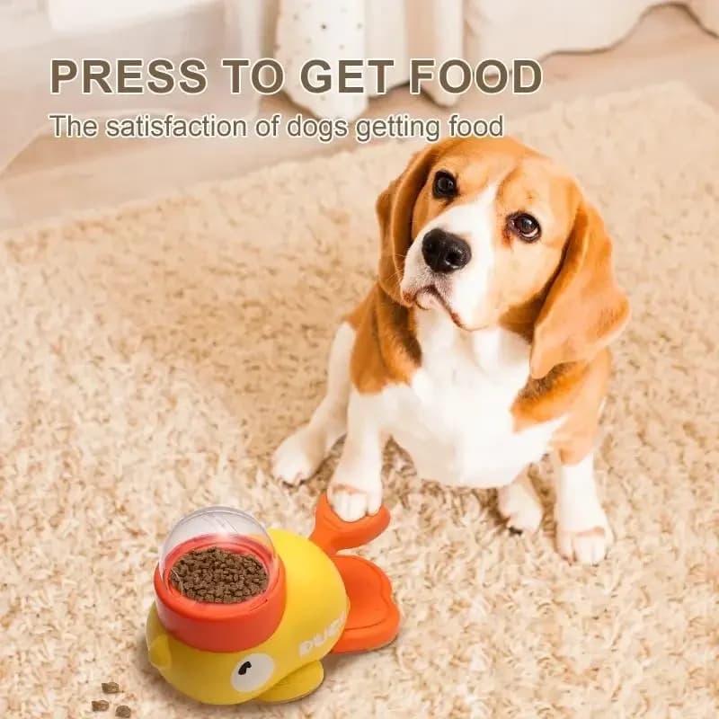 2-in-1 Interactive Dog Toy Pet Automatic Food Treat Dispenser Cartoon Duck Design Slow Food Pet Snack Feeder for Dog Training - 3