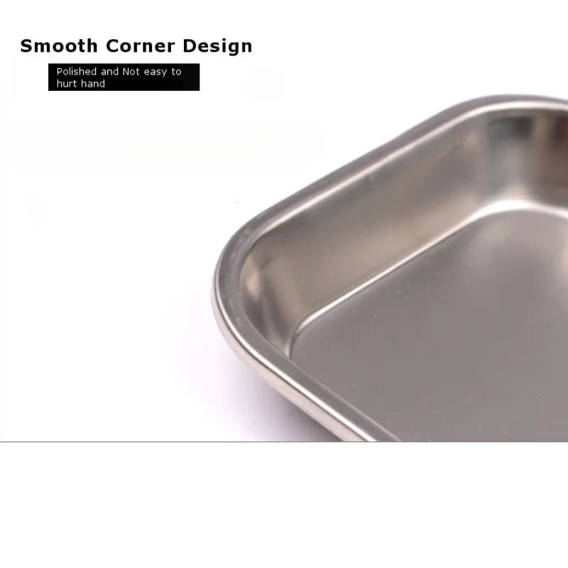 1/2pcs Kitchen Tray Stainless Steel Square Storage Tray Dental Medical Tool Nail Tattoo Dental Medical Device Supplies Tray Dish - 5