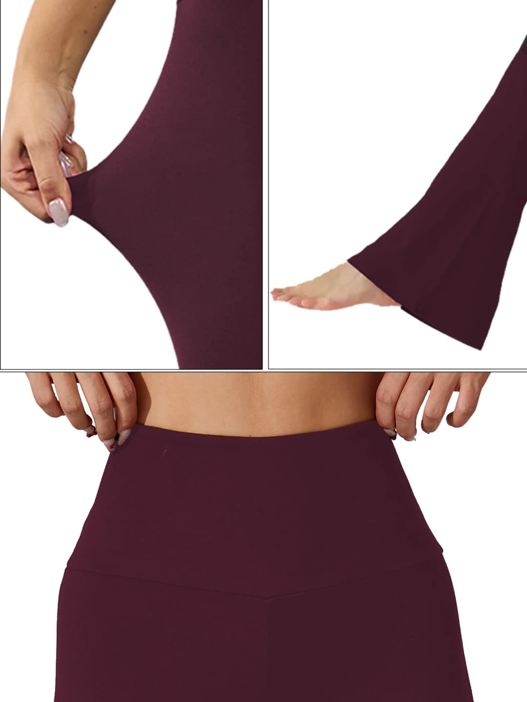 Women's Super Soft Flare Pants High Waisted Tummy Control Workout Yoga Push Up Gym Fitness Long Leggings Bell Bottoms - 4