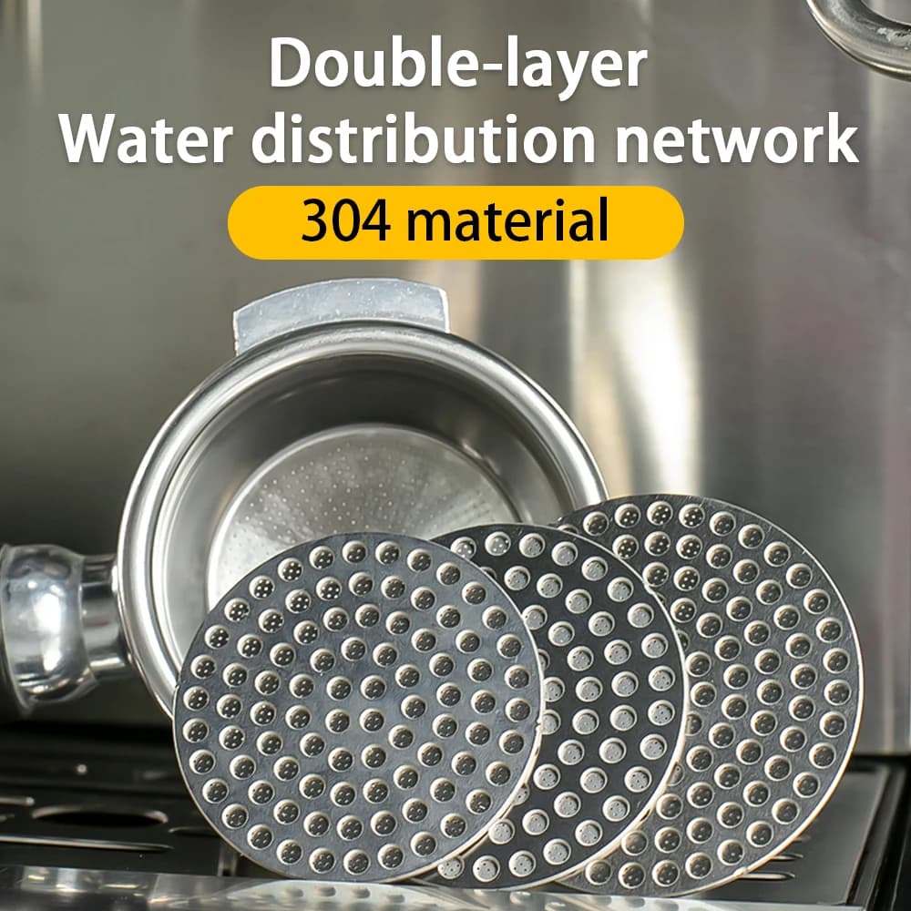 304 stainless steel double-layer filter screen suitable for coffee machine handle powder bowl 51/53/58mm - 2
