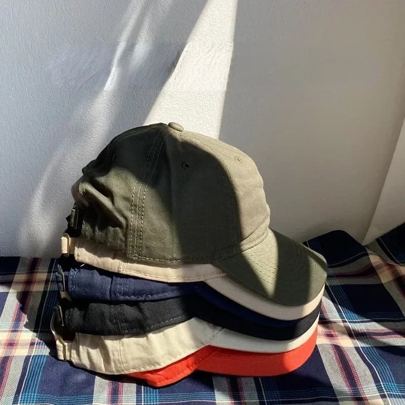Simple Baseball Caps Spring Summer Sun Protective Caps Cotton Cloth Unisex Baseball Caps  Solid Color - 2