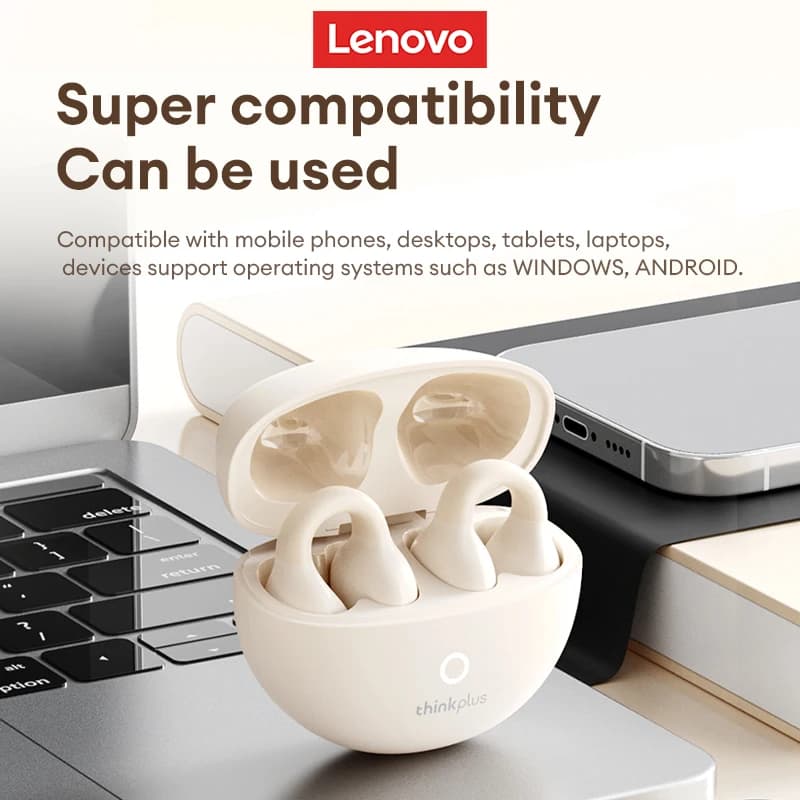 New Lenovo LP25 OWS Bluetooth 5.4 Wireless Ear Clip Earphone Waterproof Sports Headphones High Quality Stereo HD Call Headset