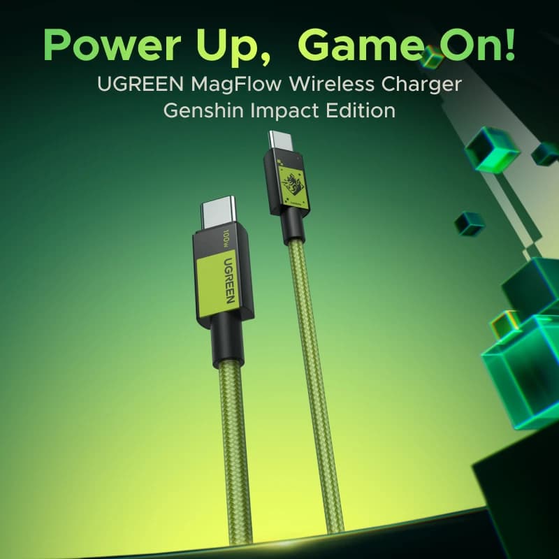 كابل USB-C إلى USB-C من UGREEN إصدار Genshin Impact بقوة 100 واط للشحن السريع لهواتف سامسونج وآيفون 16 و15 - 2
