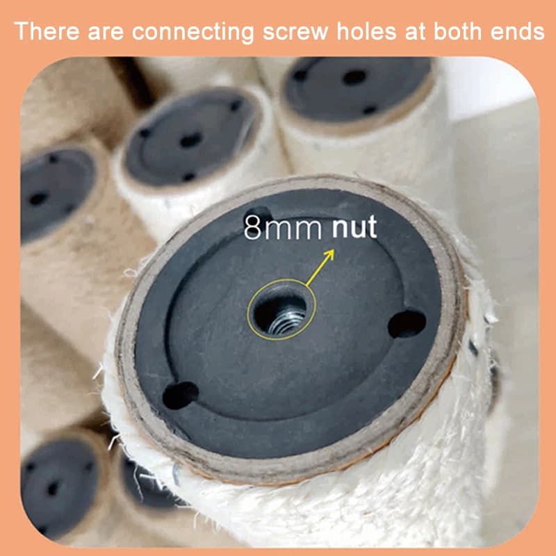 عمود خدش قطط لشجرة تسلق القطط DIY إطار تسلق قطط عمود استبدال حبل سيزال متشابك لعبة خدش قطط - 6