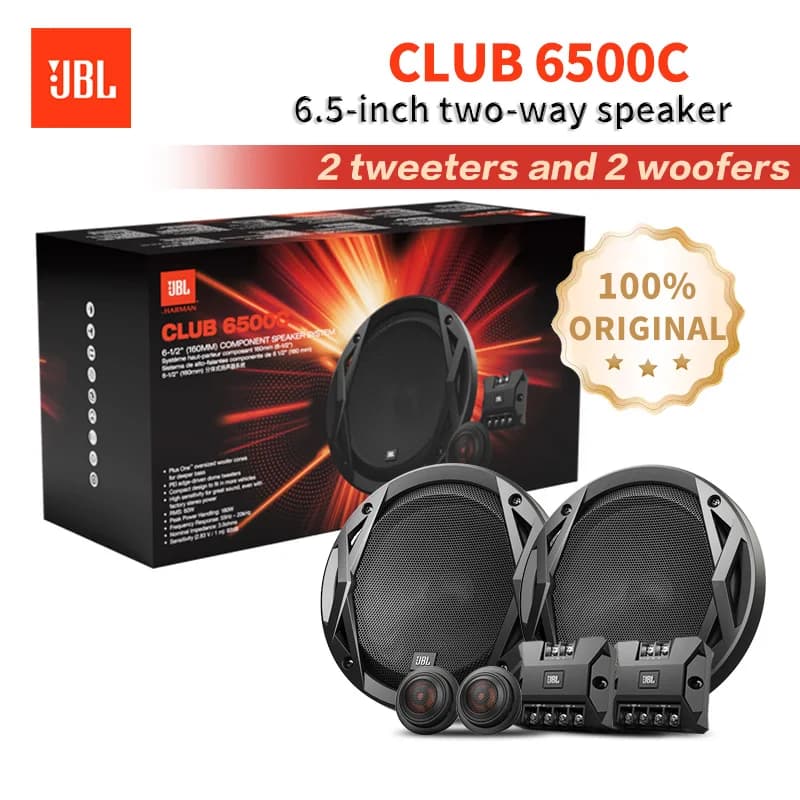 JBL Car Audio Speaker Door 6.5 Inch High Power CLUB6500C Speaker Treble Mid-Subwoofer Speaker Subwoofer Speaker Stereo Surround