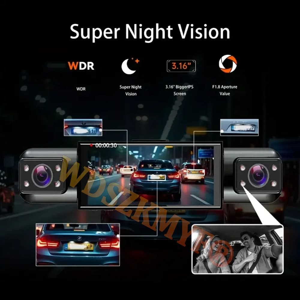 4 عدسات كاميرا سيارة DVR بزاوية 360 درجة، مسجل فيديو 1080P، داش كام 3/4 قنوات، كاميرا أمامية يمنى ويسرى اختيارية، كاميرا رؤية خلفية، ملحقات سيارة - 4