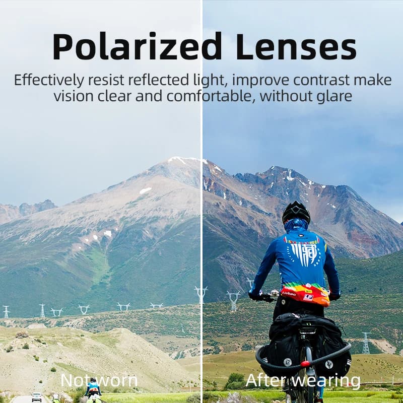 ROCKBROS Polarized Bike Glasses UV400 Sun Protection Cycling Sunglasses Ultralight Large Frame MTB Road Bicycle Eyewear Glasses - 4