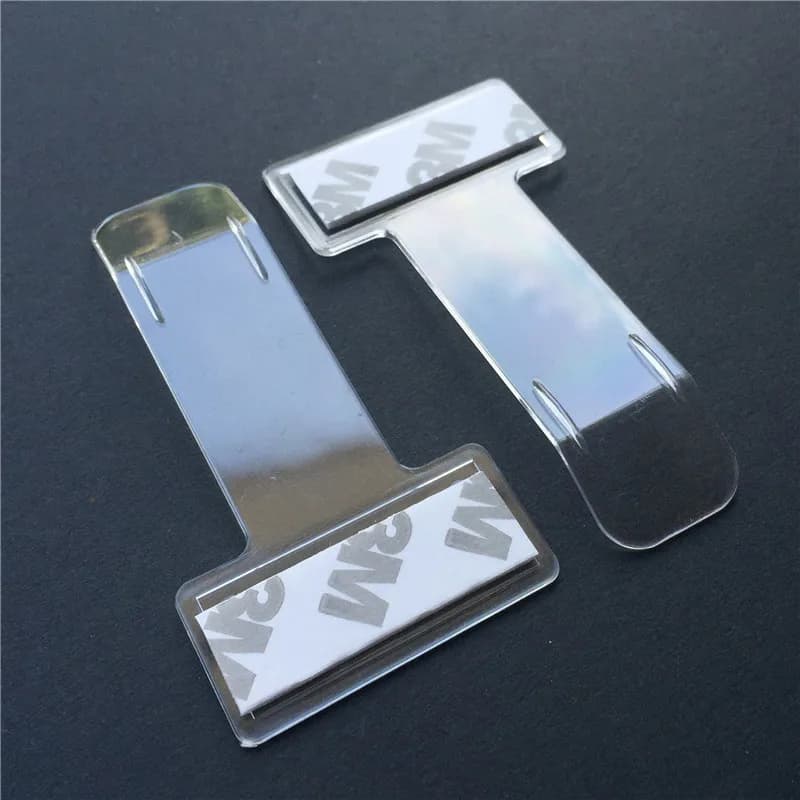 2pcs Transparent Car Vehicle Parking Ticket Receipt Permit Card Holder Clip Sticker Windscreen Plastic Universal Car Accessories - 4