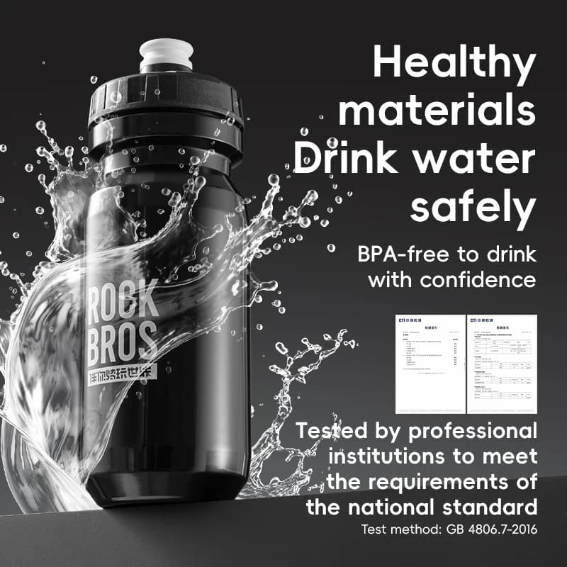 زجاجة ماء دراجة ROCKBROS سعة 600 مل، كوب رياضي من مادة PP، إبريق دراجات، مناسب للتخييم والرحلات، كوب ضغط للدراجات - 5