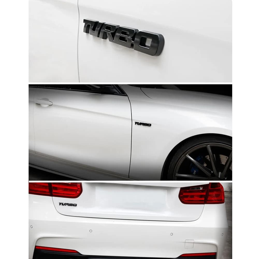 9.7*1.1 cm Car Styling Car Turbo Boost Loading Boosting 3D Metal Chrome Zinc Alloy 3D Emblem Badge Sticker Decal Auto Accessory - 5