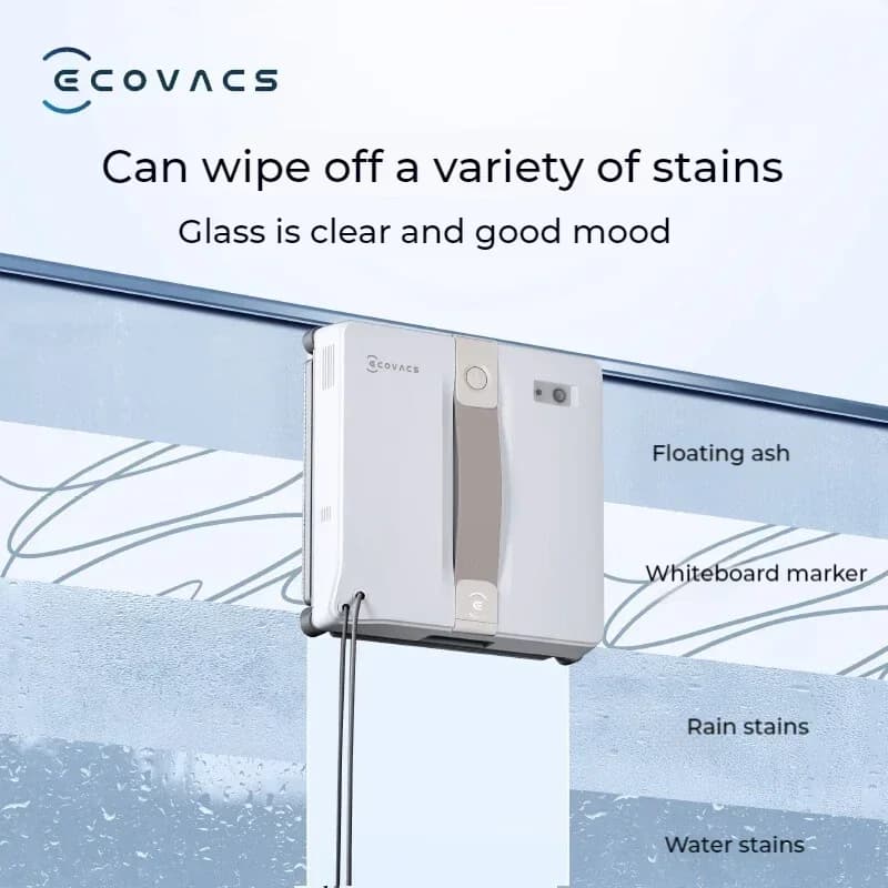 جهاز تنظيف النوافذ الأصلي ECOVACS WINBOT AIR MINI، روبوت تنظيف النوافذ، مكنسة زجاج 8000Pa، 100V-240V - 5