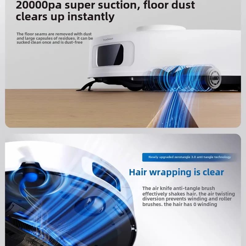 Ecovacs N50 Robot Vacuum Cleaner 20000Pa Strong Suction 3-in-1 Smart Sweeping Mopping Washing Fully Automatic Cleaning Robot - 3