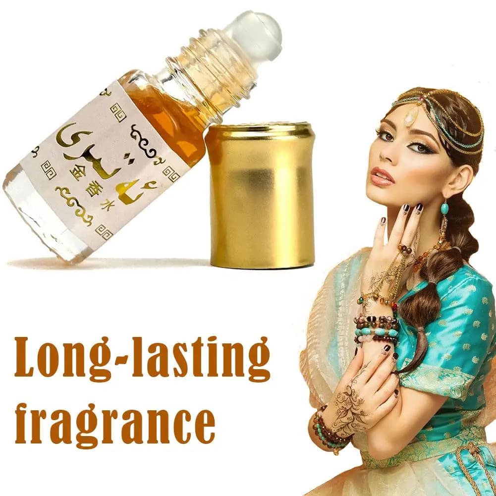 Arabian Gold Perfume Oil Roll On Bottle Long Lasting Fragrance Body Perfume Unisex Portable Long Lasting Scent Body Fragrance - 2