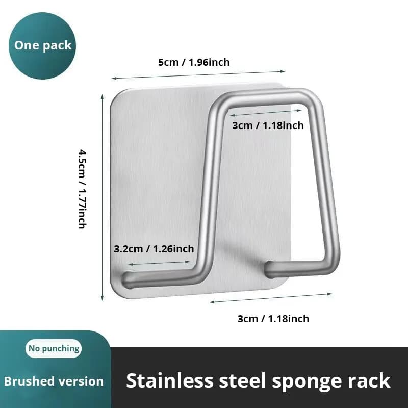 1pc Stainless Steel Sink Sponge Rack For Sponge Steel Wire Ball Draining Paste The Inner Wall Of The Sink Kitchen Supplies - 6