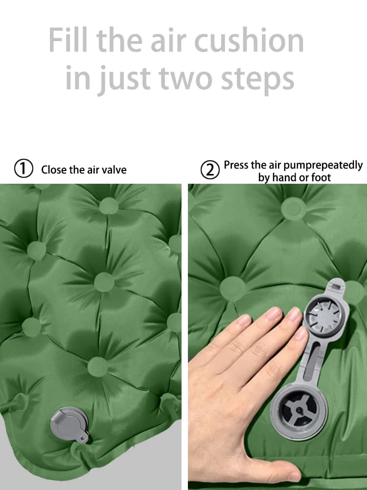 مرتبة هوائية مزدوجة للتخييم في الهواء الطلق، وسادة نوم عريضة إضافية، سرير قابل للطي فائق الخفة، حصيرة نوم، حصيرة سفر للسيارة - 6