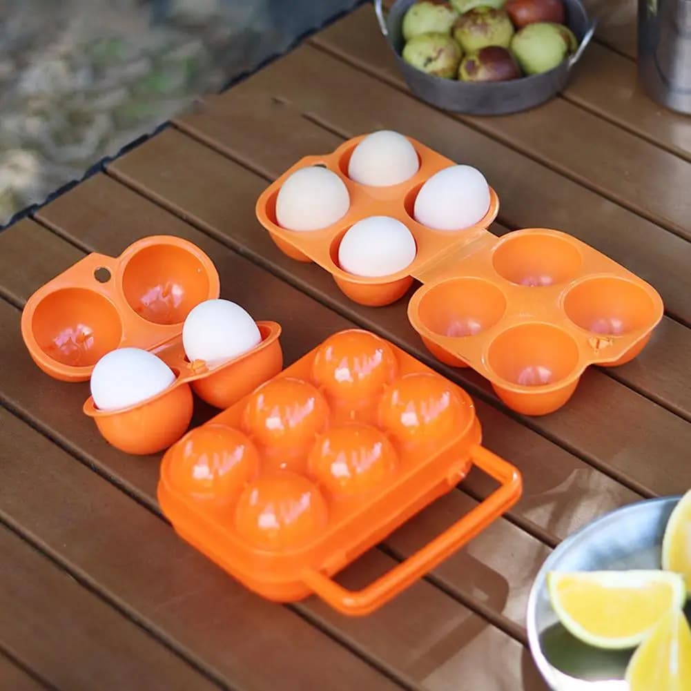 2/4/6 Grid Egg Storage Box Outdoor Portable Egg Case With Handle for Outdoor Camping Picnic Eggs Box Case Kitchen Organizer Case - 5