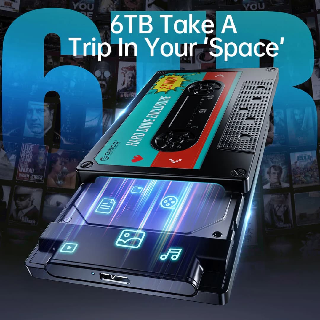 علبة ORICO خارجية لقرص صلب 2.5 بوصة، SATA إلى USB3.0، متوافقة مع أقراص SSD وHDD، مع منفذ Type C 3.0 - 4