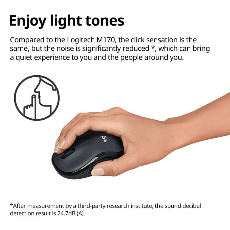 Logitech M240 Wireless Bluetooth Mouse Silent Compact Portable Smooth Tracking Mice for Windows MacOS - 3