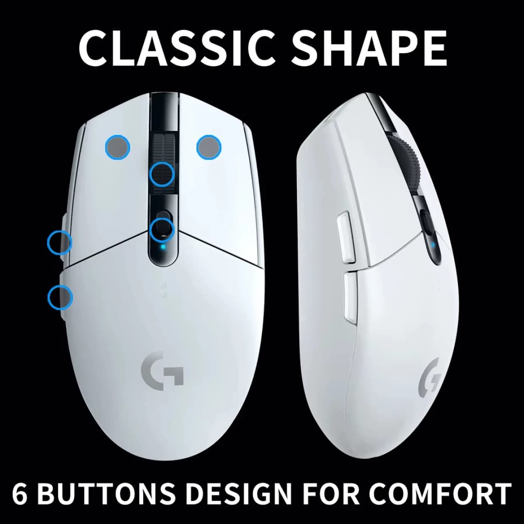 ماوس الألعاب اللاسلكي Logitech G304 بدقة عالية LIGHTSPEED مستشعر Hero 12000 DPI ماوس كمبيوتر محمول للاعبين - 2