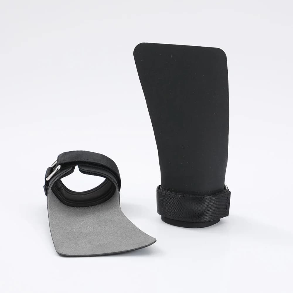 زوج من قبضات اليد من Hypalon بدون ثقوب لتمارين الكروس فيت السحب التدريب المتقاطع الجمباز حامي راحة اليد لرفع الأثقال - 3