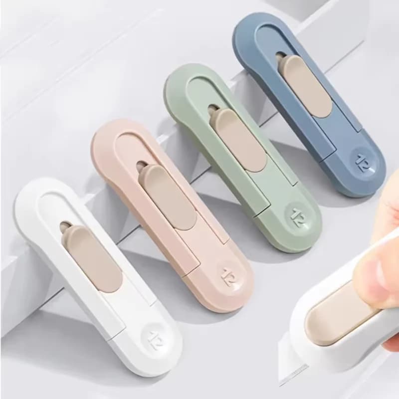 KHINSUN Portable Paper Cutter Mini Cutting Knife 4 Colors  Envelop Box Opener Easy Carry Cutters Knife Stationery - 6