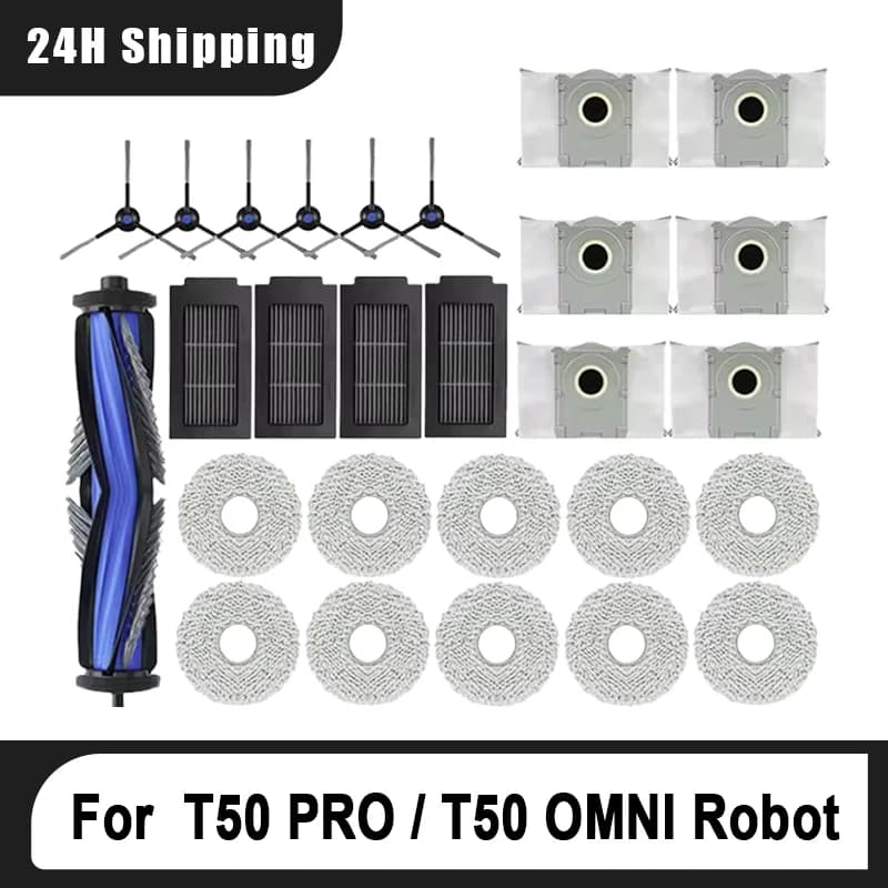 ECOVACS T50 PRO OMNI / T50 OMNI  Main Side Brushes Mop Cloths HEPA Filters Dust Bags AccessoriesRobot Vacuum Spare Parts