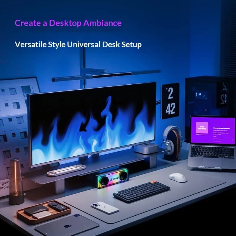Edifier HECATE AURORA Desktop Speaker Customized RGB Light Gaming Music Portable Speaker Bluetooth Wireless Home Speaker Gift PC - 3
