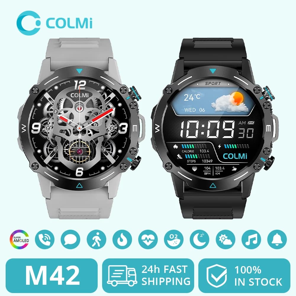 COLMI M42 Smartwatch 1.43'' AMOLED Display 100 Sports Modes Voice Calling Smart Watch Men Women Military Grade Toughness Watch