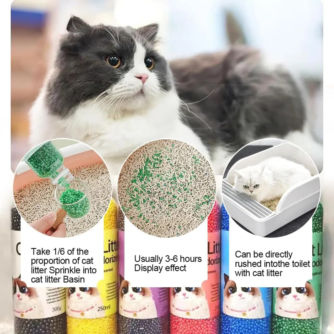 A bottle of deodorant beads for cat sand: makes your home smell comfortable and eliminates odors - 4