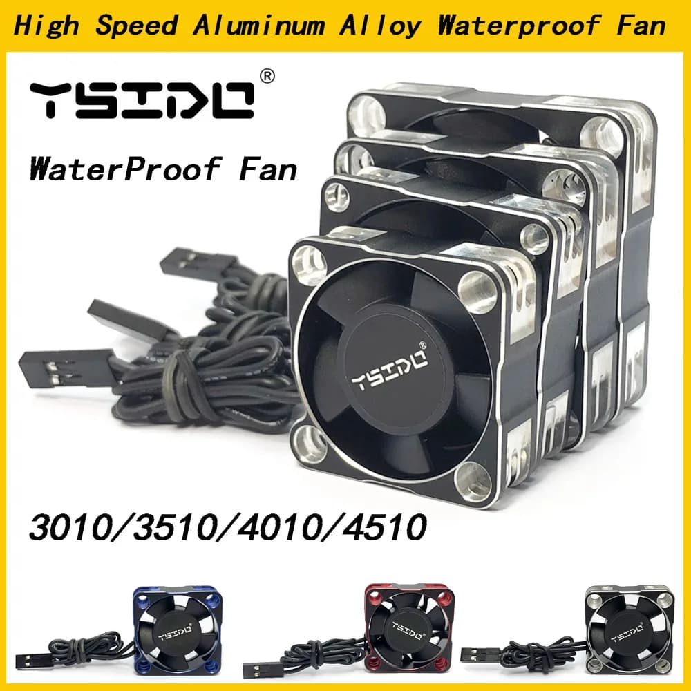 YSIDO WaterProof Hight Speed Cooling fan 3010 3510 4010 4510 for 1/7 1/8 1/10 1/12 RC Car 3650 3660 4274 4292 Brushless Motor