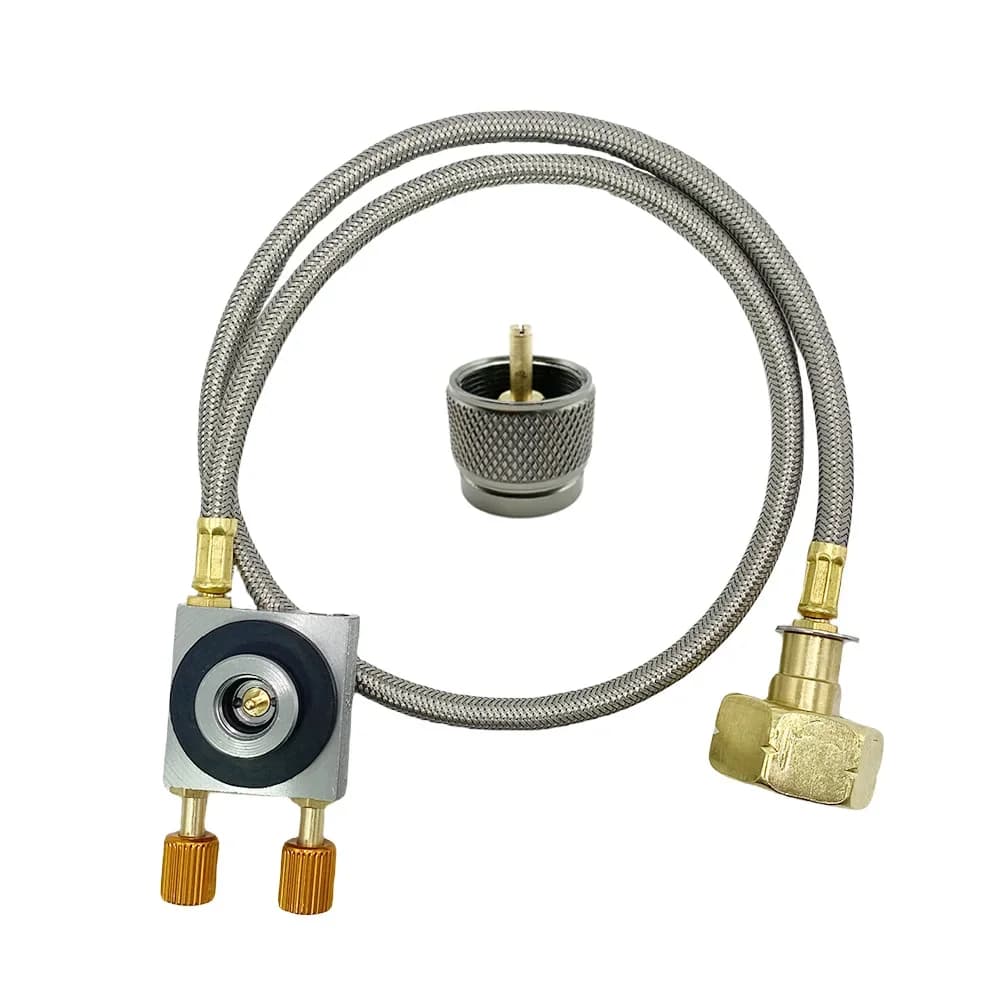 محول أوروبي لملء اسطوانات الغاز مع صمام تخفيف الضغط لمواقد التخييم - 5